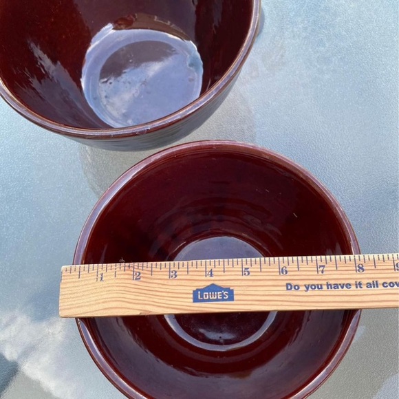 Vtg 1950s Marcrest Brown Stoneware Daisy Dot Pattern Mixing Bowls USA Oven Proof - Picture 4 of 10